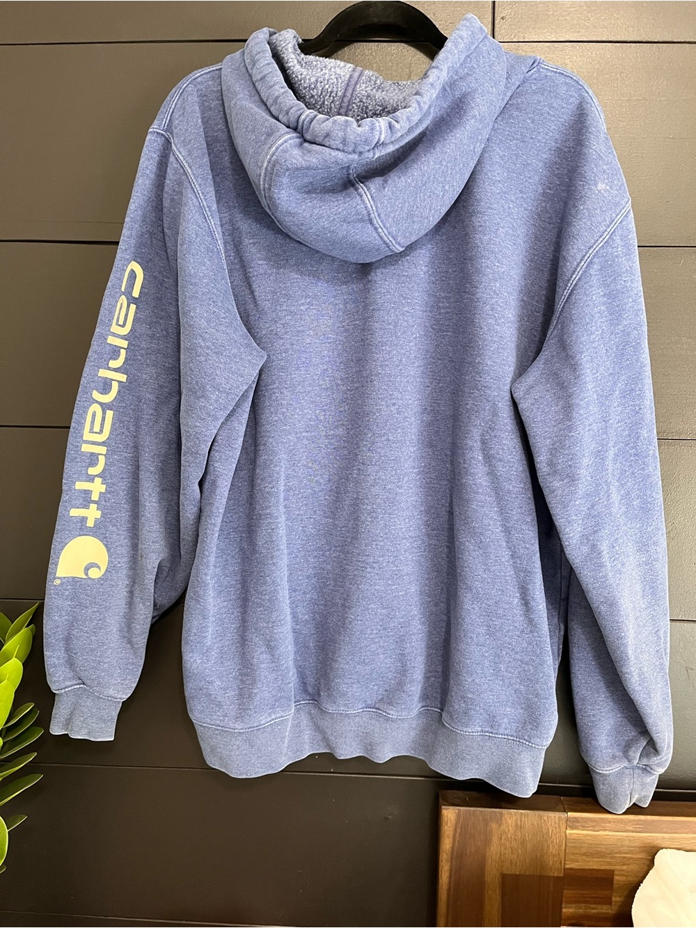 CARHARTT Loose Fit Navy Distressed Pullover Hoodie Sweatshirt Unisex Adult L GUC - Picture 3 of 7
